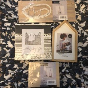 Trendy Boho Wall Shelves, Picture Frame and Tabletop Wall Decor Bundle Gift Set